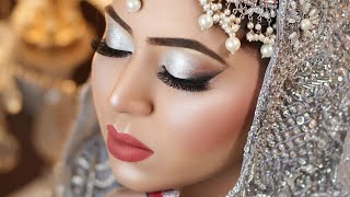 Walima bridal makeup tutorial  Silver Eyes makeup with Smudge Liner [upl. by Nuzzi611]