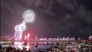 London  New Year Fireworks  2023  4K  Waterloo bridge view  Full 12 min show [upl. by Eltsyrc]