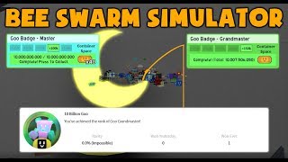 GRANDMASTER GOO BADGE  WORLD FIRST  Bee Swarm Simulator [upl. by Necyrb]