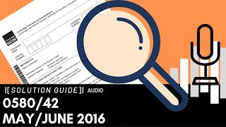 058042 MayJune 2016 Marking Scheme MS Audio Voice Over [upl. by Essirehs]