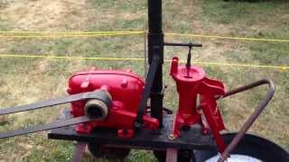 Pumping water with an antique stationary engine hit miss engine [upl. by Aivin351]