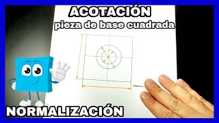 ACOTACIÓN  ¿Cómo acotar figura de  base cuadrada🟨  ❓ CUADRADOS Y CÍRCULOS [upl. by Tooley]