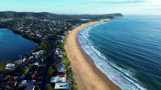 Drone aerial Wamberal beach Terrigal bridge nature Central Coast tourism travel Australia [upl. by Eliath353]