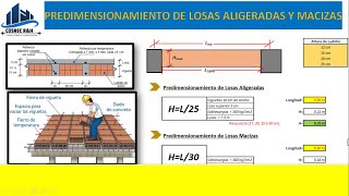 PREDIMENSIONAMIENTO DE LOSAS ALIGERADAS Y LOSAS MACIZAS [upl. by Emmit855]