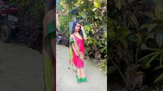 Lal Saree lal tip lipstick deep deep Short shrots dance durgapuja shortvideo vairalvideo [upl. by Yeltihw394]