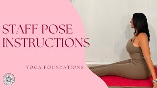 How To Do Staff Pose  Dandasana Instructions  Online Yoga School [upl. by Saile]