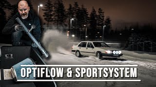 Nytt avgassystem amp öppet luftfilter  Volvo 940 Turbo [upl. by Onaicram]