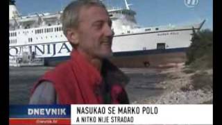 Chorvatsko Trajekt Marco Polo najel na ostrov Sit [upl. by Zela]