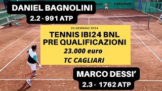 Daniel Bagnolini vs Marco Dessì Pre quali IBI24 Tc Cagliari Tennis match highlights Italy player [upl. by Anec999]