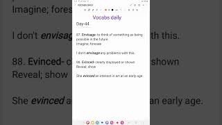 Vocabs Daily Day44 Know the meaning Envisage amp Evince englishvocab englishforbankexams [upl. by Affra]