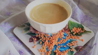 شوربة العدس الاحمر مع السبانخ soupe de lentilles rouges avec les épinards [upl. by Annayk]