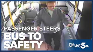 NEW VIDEO Passenger steers bus to safety after driver suffers medical emergency Monday [upl. by Ecienal]