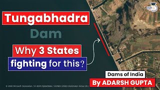 Tungabhadra Dam on Tungabhadra River  Karnataka Vs Andhra Pradesh Vs Telangana  UPSC Mains GS3 [upl. by Naginnarb]