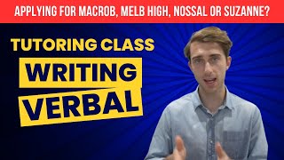 LIVE Verbal  Writing Tutoring Class  Victorian Selective Entry Exam Preparation [upl. by Geilich141]