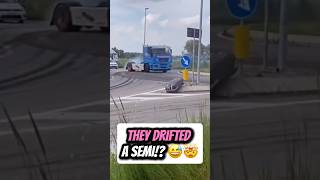 They Drifted A Whole Semi Truck👀🤯 drifting driftcar drift [upl. by Ennasirk]