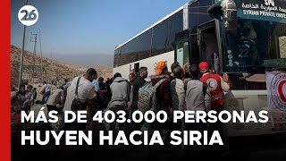 LÍBANO  Más de 403000 sirios y libaneses cruzaron la frontera hacia Siria [upl. by Arreik847]