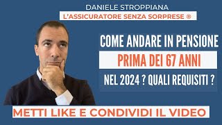 COME ANDARE IN PENSIONE PRIMA DEI 67 ANNI NEL 2024 [upl. by Mccandless]