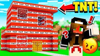 Turning HER WORLD Into TNT PRANK in Minecraft [upl. by Zetrauq]