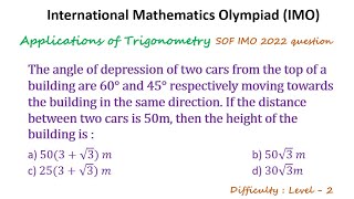 olympiadmathematicscompetition  imo  mcq  applicationsoftrigonometry  trigonometryclass10 [upl. by Malory]