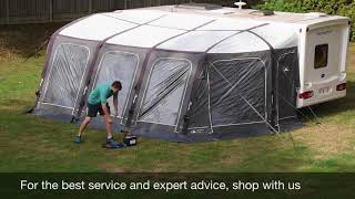 Sunncamp Icon Air Awning Pitching amp Packing with Electric Pump Video [upl. by Pasia]