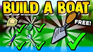 How to get ALL TOOLS for FREE  Build a boat for Treasure ROBLOX [upl. by Naziaf961]