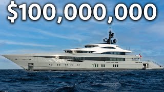 Touring a 100000000 Brand New MEGAYACHT with 2 Swimming Pools [upl. by Illah]