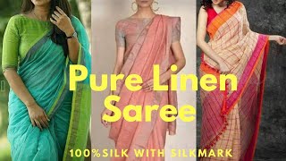 linen sarees with price [upl. by Alaham]