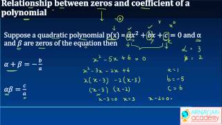 Relationship between zeros and coefficient of a polynomial  Class 10 Mathematics SSCICSECBSE [upl. by Arbas]