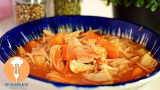 SOPA DE FIDEO CON POLLO RIQUISIMA [upl. by Sajet]