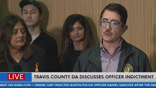 Travis County DA discusses APD officers indictment criticizes interim chiefs response [upl. by Nonnac843]