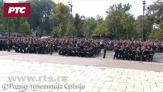 Himna Srbije i čestitka pilota najmlađim oficirima VS [upl. by Akinom]