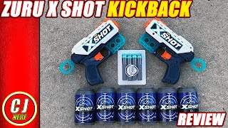 Zuru X Shot Kickback  2018 Pistol Review With Recoil Feature [upl. by Eggett]