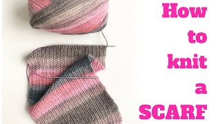 HOW TO KNIT A SCARF  Hayfield Scarf  TeoMakes [upl. by Sinnej]