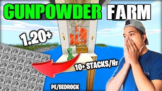 How to make Gunpowder Farm in Minecraft PE  Creeper farm 120 bedrock  Creeper Farm 120 Tutorial [upl. by Jona]