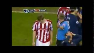 Aaron Ramsey Leg Break Vs Stoke HD [upl. by Alyat]