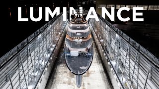 EXCLUSIVE 145M LUMINANCE superyacht launched at LÜRSSEN  SuperYacht Times [upl. by Leanor720]