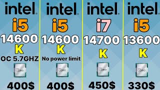 İ5 14600k vs i5 13600K VS I7 14700K VS I7 13700K  INTEL I5 14600K OC 57GHZ impressive OC potential [upl. by Annauqal]