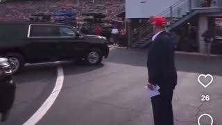 Trump pretending to wave to adoring fan aka nobody [upl. by Doelling]