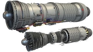 Military Supersonic Turbofan Engine 3D Model [upl. by Ambrosine]