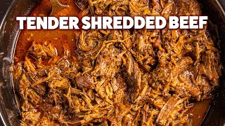 Beef Barbacoa Recipe Tender Mexican Shredded Beef [upl. by Nevil]