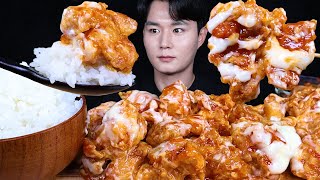 슈프림 양념치킨 김치 치밥 치킨 먹방ASMR MUKBANG SWEET FRIED CHICKEN amp KIMCHI 甘いチキン 米飯 キムチ eating sounds [upl. by Zirkle280]