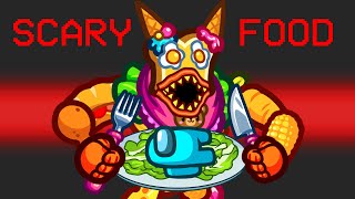 Scary Food Mod in Among Us [upl. by Lahcym]