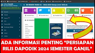 INFO PENTING PERSIAPAN RILIS DAPODIK 2024 SEMESTER GANJIL [upl. by Anidene]