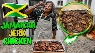 How To Make Jamaican Jerk Chicken In The Oven Homemade Jerk Sauce [upl. by Orvan]