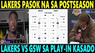 OFFICIAL Lakers PASOK NA sa POSTSEASON  LAKERS vs GSW sa PLAYIN TOURNAMENT IKAKASA NA [upl. by Schacker]