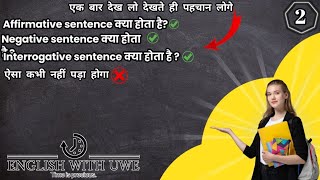 Sentence Basics Affirmative Negative Interrogative Sentences Defined english English grammar [upl. by Eellah283]