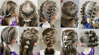 10 easy hairstyles for short hair Very cute and nice hairstyles [upl. by Anawyt]