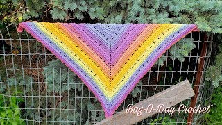 Crochet Easy Shawl Tutorial  RAINBOW SHERBET SHAWL  BAGODAY CROCHET TUTORIAL [upl. by Drazze]