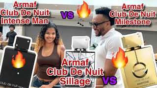 STREET BATTLES  Ladies Reactions to Armaf Club De Nuit Intense Man vs CDN Sillage vs CDN Milestone [upl. by Ottillia865]