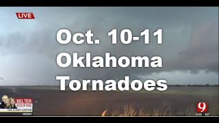 October 1011 2021  Oklahoma severe weather tornadoes from KWTV News 9 [upl. by Rundgren]